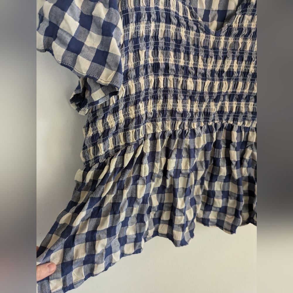 ARULA Blue and White Checkered Blouse - Picture 4 of 7